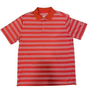 Nike Golf Dri-Fit Polo Men’s XL Red with White Pinstripes